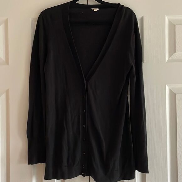 J. Crew Factory Black Cardigan Long Sweater - Picture 1 of 7